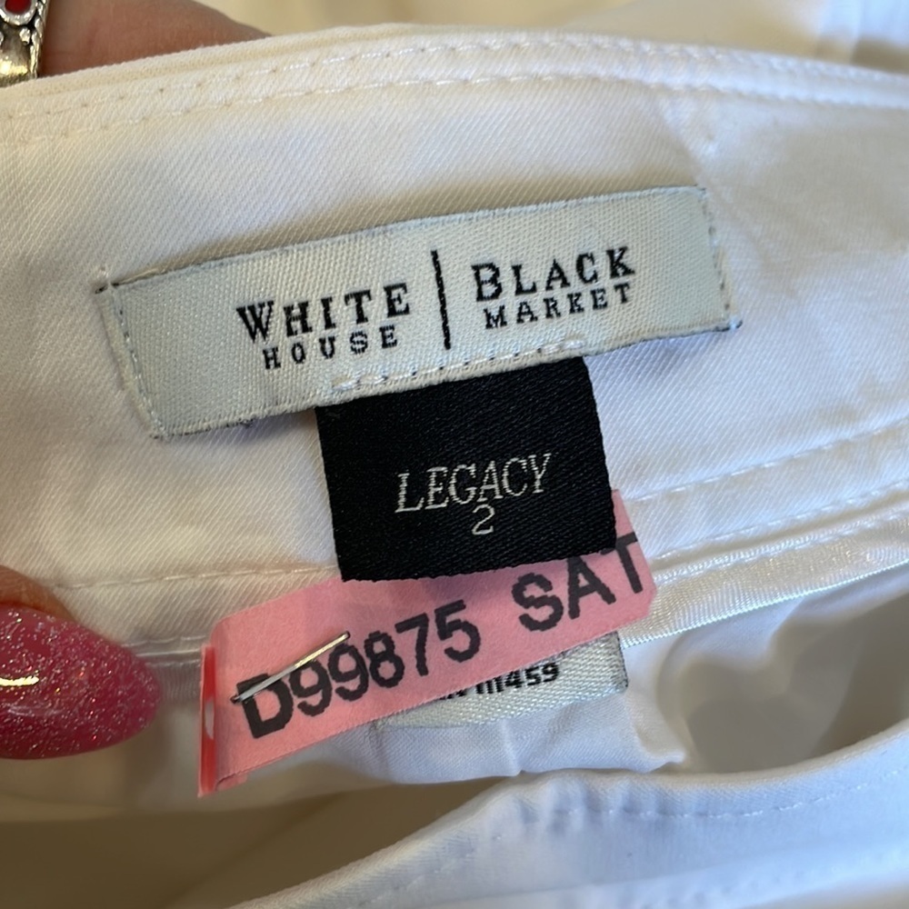 White House black market legacy 2 white Capri career casual dress pants - Picture 9 of 11